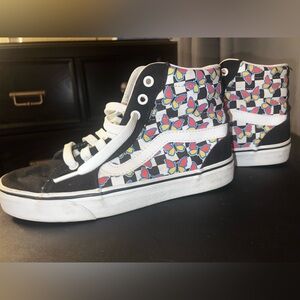 Vans Women’s High Top Sneakers with Butterfly Print - Black/Multicolor